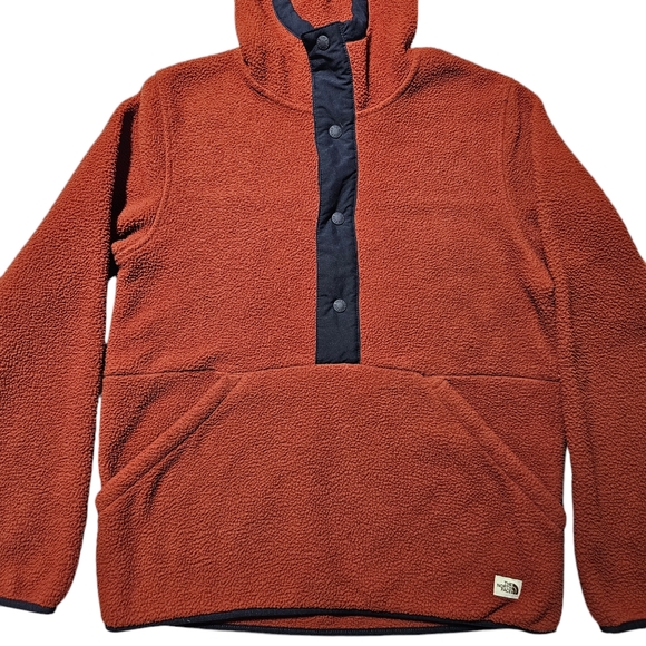 The North Face Carbondale 1/4 Snap Pullover Fleece Hoodie Mens Small Jacket TNF - Picture 2 of 10